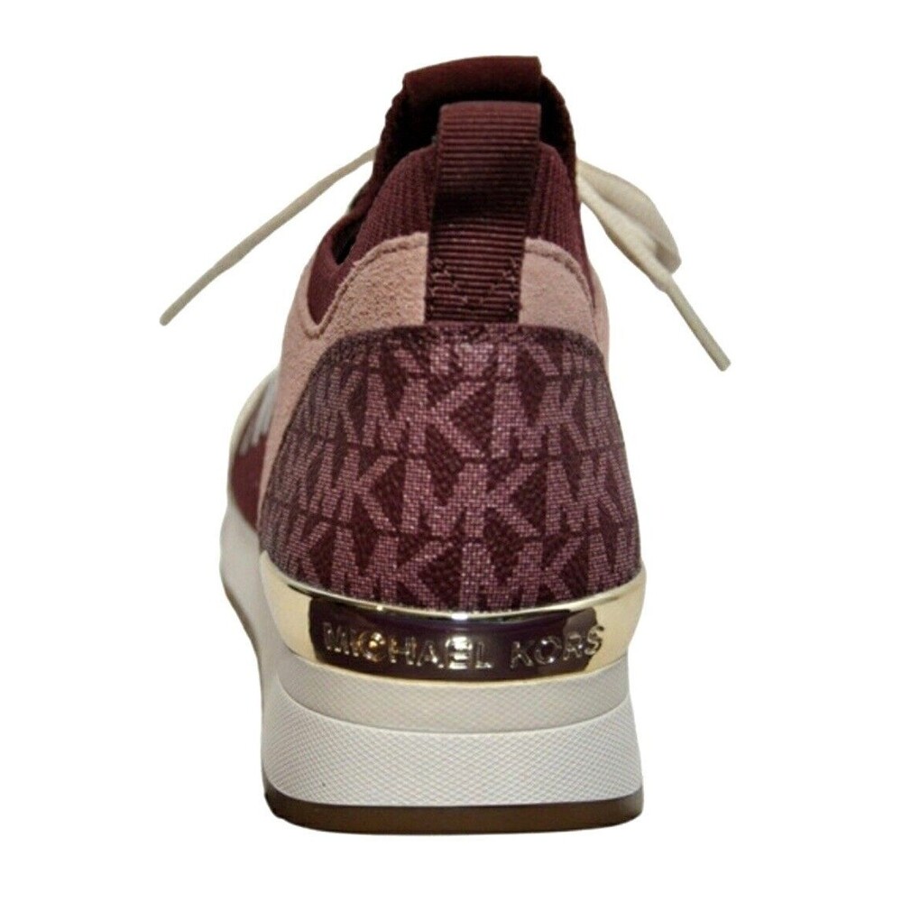New Michael Kors Jenkins Knit Trainer Soft Stretch Sneakers Dark Cherry Size 9.5 - Picture 4 of 6